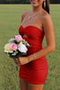 Load image into Gallery viewer, Black Satin Cut Out Tight Strapless Mini Party Dress