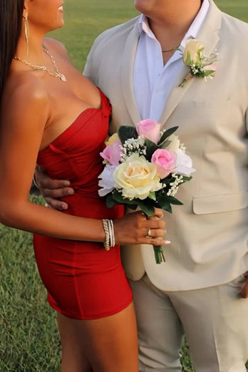 Lilac Bodycon Sweetheart Short Prom Dress with Keyhole