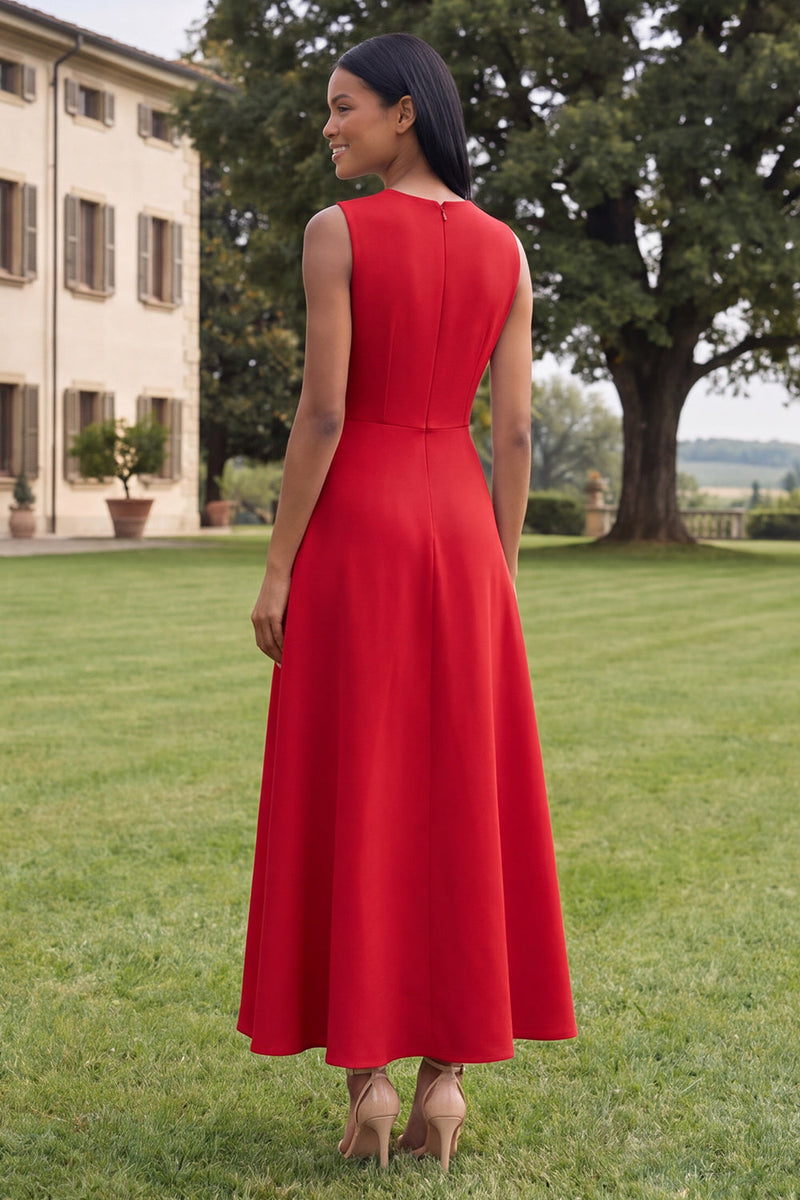 Load image into Gallery viewer, Hot Pink Round Neck A Line Floral Maxi Formal Dress