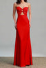 Load image into Gallery viewer, Fuchsia Sheath Satin Ruched Strapless Long Formal Dress with Keyhole