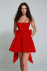 Load image into Gallery viewer, Plum A Line Square Neck Short Homecoming Dress with Bow