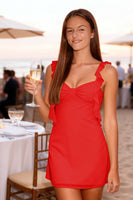 Load image into Gallery viewer, Simple Yellow Bodycon Ruffled Short Prom Dress