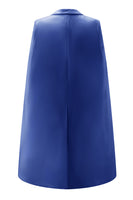 Load image into Gallery viewer, White Satin Bodycon Peak Lapel Short Work Blazer Dress with Cape