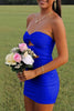 Load image into Gallery viewer, Black Satin Cut Out Tight Strapless Mini Party Dress
