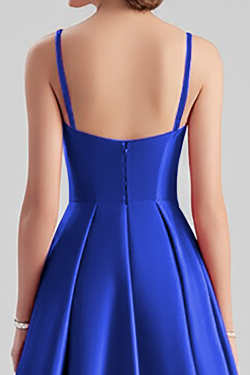 Load image into Gallery viewer, Black A Line Satin Spaghetti Straps Long Formal Dress