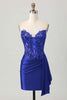 Load image into Gallery viewer, Sparkly Dark Green Sweetheart Short Corset Homecoming Dress
