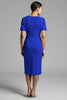 Load image into Gallery viewer, Tahiti Bodycon V-Neck Midi Satin Work Dress with Sleeves