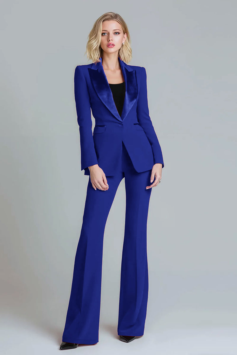 Load image into Gallery viewer, Red 2 Piece Peak Lapel Women Prom Suits with Sleeves