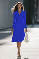 Load image into Gallery viewer, Ivory A Line Single Breasted Midi Blazer Dress with Sleeves