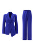 Load image into Gallery viewer, 2 Piece Fuchsia Peak Lapel Double Breasted Women Prom Suits