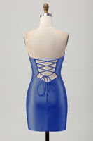 Load image into Gallery viewer, Sparkly Red Sweetheart Satin Tight Short Homecoming Dress with Keyhole