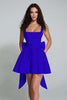 Load image into Gallery viewer, Plum A Line Square Neck Short Homecoming Dress with Bow
