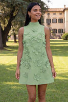 Load image into Gallery viewer, Lilac High Neck A Line Short Floral Homecoming Dress