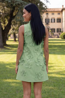 Load image into Gallery viewer, Lilac High Neck A Line Short Floral Homecoming Dress