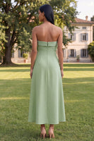 Load image into Gallery viewer, Yellow Strapless A Line Floral Maxi Formal Dress