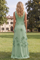 Load image into Gallery viewer, Hot Pink A Line Boat Neck Floral Maxi Formal Dress