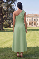 Load image into Gallery viewer, Floral Yellow A Line One Shoulder Maxi Formal Dress