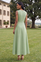 Load image into Gallery viewer, Hot Pink Round Neck A Line Floral Maxi Formal Dress
