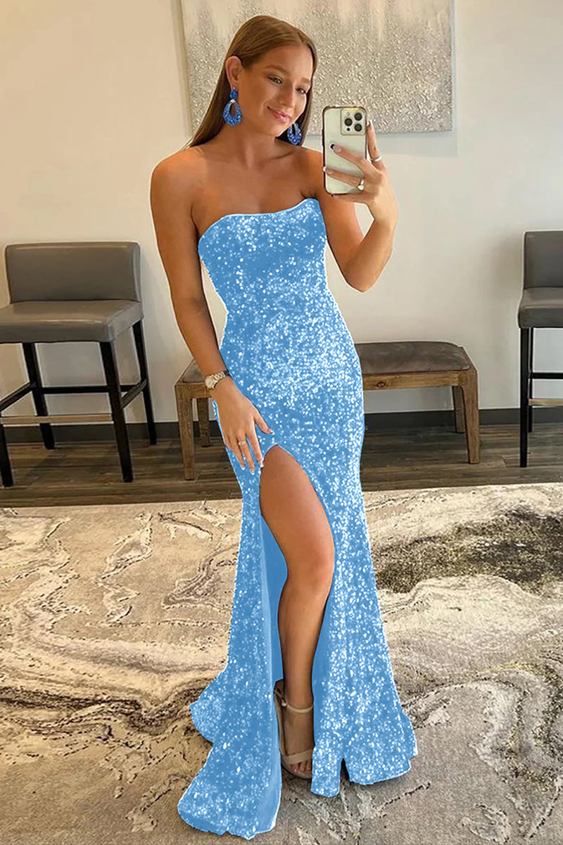 Load image into Gallery viewer, Mermaid Sparkly Black Sequin Long Prom Dress