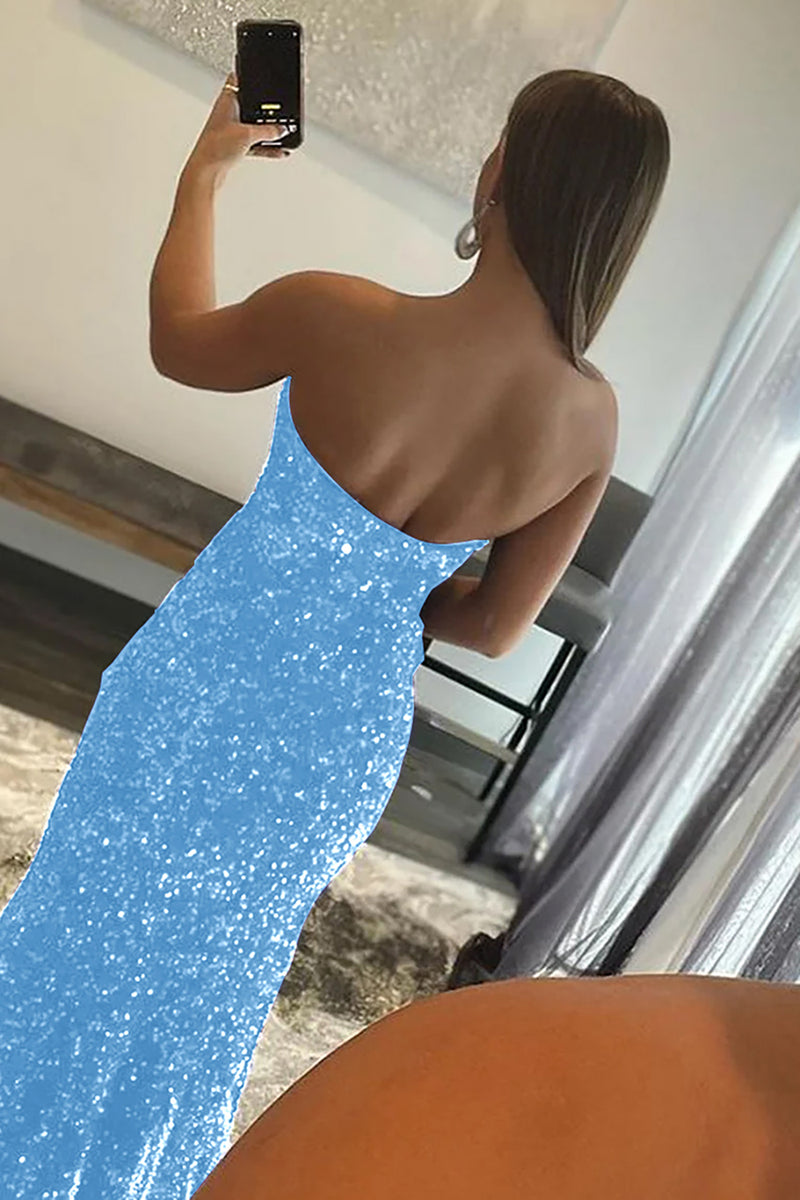 Queendancer Women Strapless Trumpet Prom Dress with Slit Glitter Sequins Evening Dress queendancer Queendancer Women Strapless Trumpet Prom Dress with Slit Glitter Sequins Evening Dress queendancer
