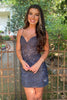 Load image into Gallery viewer, Pink Spaghetti Straps Bodycon Homecoming Dress with Appliques