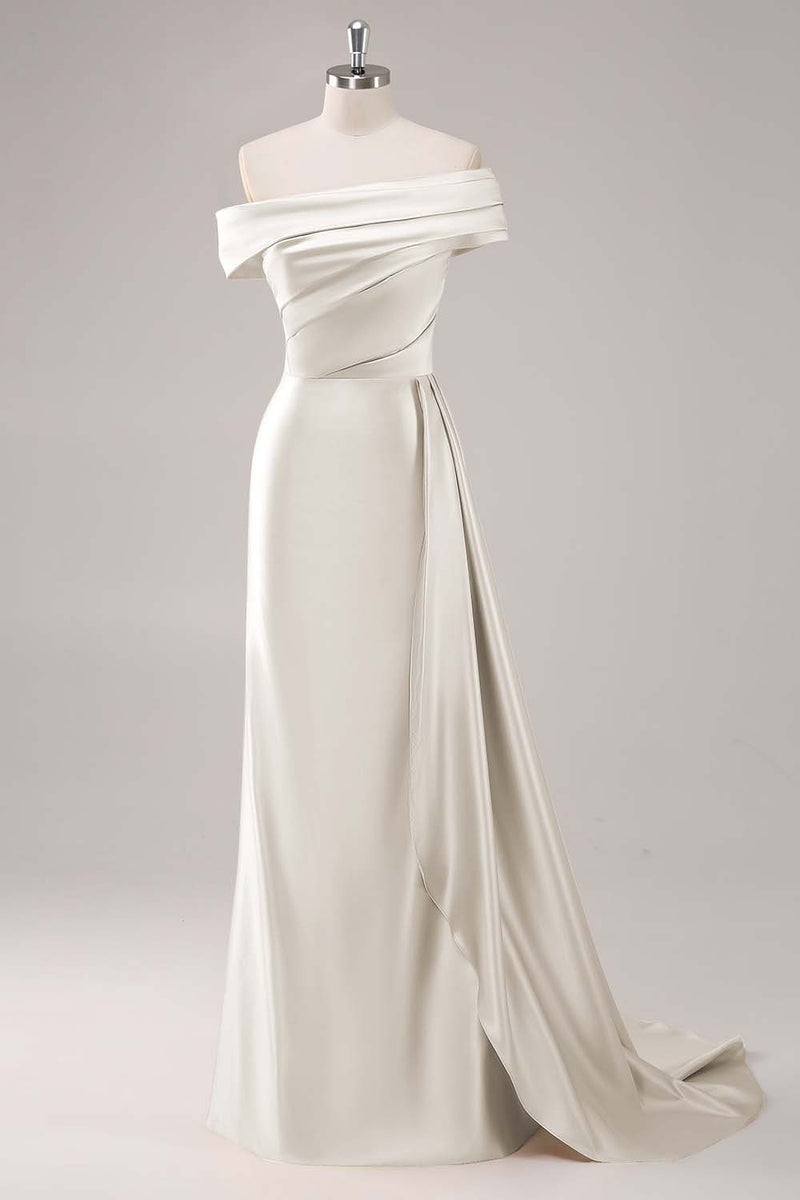 Load image into Gallery viewer, Off the Shoulder Desert Rose Long Formal Dress with Side Cape