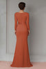 Load image into Gallery viewer, Eucalyptus Satin Sheath Mother of the Bride Dress with Long Sleeves