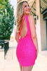 Load image into Gallery viewer, Sequins One-Shoulder Tight Beading Short Homecoming Dress