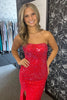 Load image into Gallery viewer, Sparkly Dark Green Sequins Mermaid Long Prom Dress