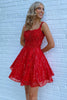 Load image into Gallery viewer, Sparkly Red A-Line Tulle Homecoming Dress with Sequins