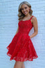 Load image into Gallery viewer, Sparkly Red A-Line Tulle Homecoming Dress with Sequins