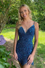 Load image into Gallery viewer, Sparkly White Bodycon Beaded Short Homecoming Dress with Fringes