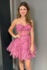 Load image into Gallery viewer, A-Line Lilac Sweetheart Floral Printed Homecoming Dress