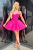 Load image into Gallery viewer, Sparkly Fuchsia A-Line Beaded Corset Tulle Homecoming Dress