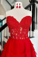 Load image into Gallery viewer, Fuchisa Sweetheart Corset Prom Dress with Slit