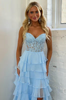 Load image into Gallery viewer, Fuchisa Sweetheart Corset Prom Dress with Slit