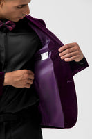 Load image into Gallery viewer, Dark Purple Peak Lapel One Button Prom Blazer