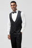 Load image into Gallery viewer, Peak Lapel Black 3 Piece Jacquard Men&#39;s Prom Suits