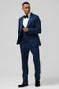 Load image into Gallery viewer, Peak Lapel Black 3 Piece Jacquard Men&#39;s Prom Suits