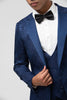 Load image into Gallery viewer, Peak Lapel Black 3 Piece Jacquard Men&#39;s Prom Suits