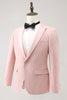 Load image into Gallery viewer, Peak Lapel Black 3 Piece Jacquard Men&#39;s Prom Suits