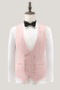 Load image into Gallery viewer, Peak Lapel Black 3 Piece Jacquard Men&#39;s Prom Suits