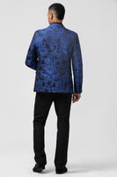 Load image into Gallery viewer, Royal Blue Peak Lapel Jacquard Men&#39;s Prom Suits