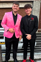 Load image into Gallery viewer, Pink Shawl Lapel Jacquard One Button 2 Piece Prom Suits