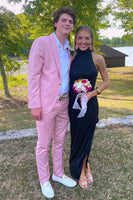 Load image into Gallery viewer, Light Pink Peak Lapel One Button 2 Piece Prom Suits
