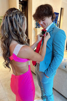 Load image into Gallery viewer, Notched Lapel Light Blue Single Breasted 2 Piece Prom Suits