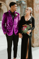 Load image into Gallery viewer, Purple Notched Lapel One Button 2 Piece Prom Suits