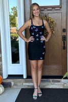 Load image into Gallery viewer, Sparkly Sheath Square Neck Black Short Homecoming Dress with Beading