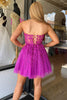 Load image into Gallery viewer, Fuchsia A-Line Sweetheart Short Corset Homecoming Dress With Appliques