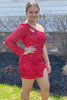 Load image into Gallery viewer, Black Sequins One-Sleeve Keyhole Short Homecominh Dress With Slit